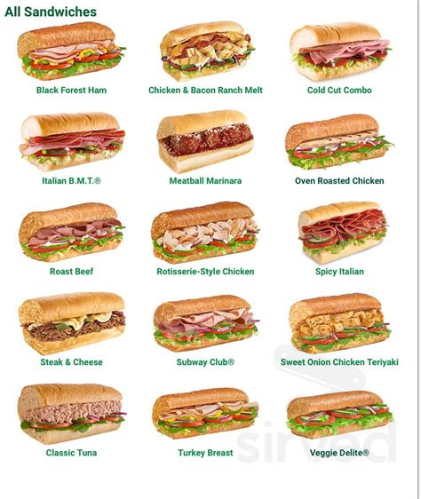 Subway Menu .